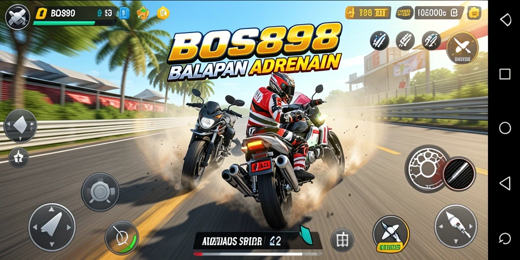 Screenshot gameplay BOS898 dengan balapan motor yang seru.