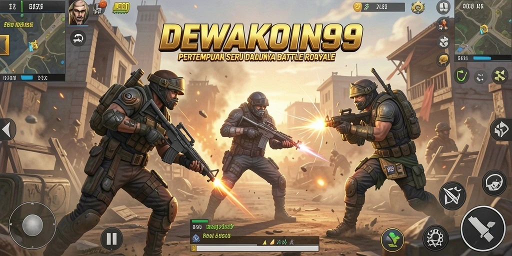 Tampilan menegangkan dari gameplay DEWAKOIN99 Battle Royale.