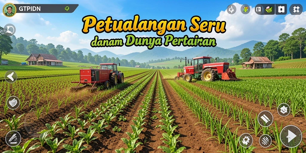 Tampilan gameplay petualangan pertanian yang menawan.