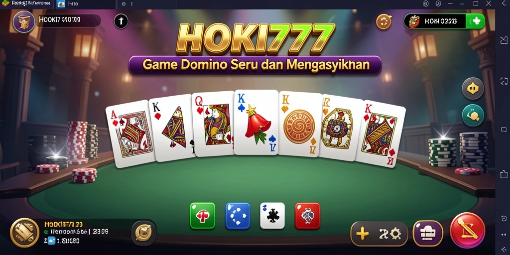 Screenshot utama HOKI777 menampilkan gameplay seru Domino.