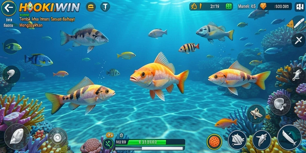 Tampilan seru gameplay Tembak Ikan di HOKIWIN.