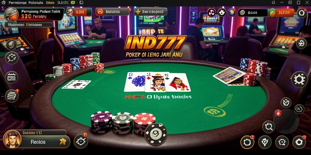 Tampilan gameplay poker yang seru dan mendebarkan di IND777.