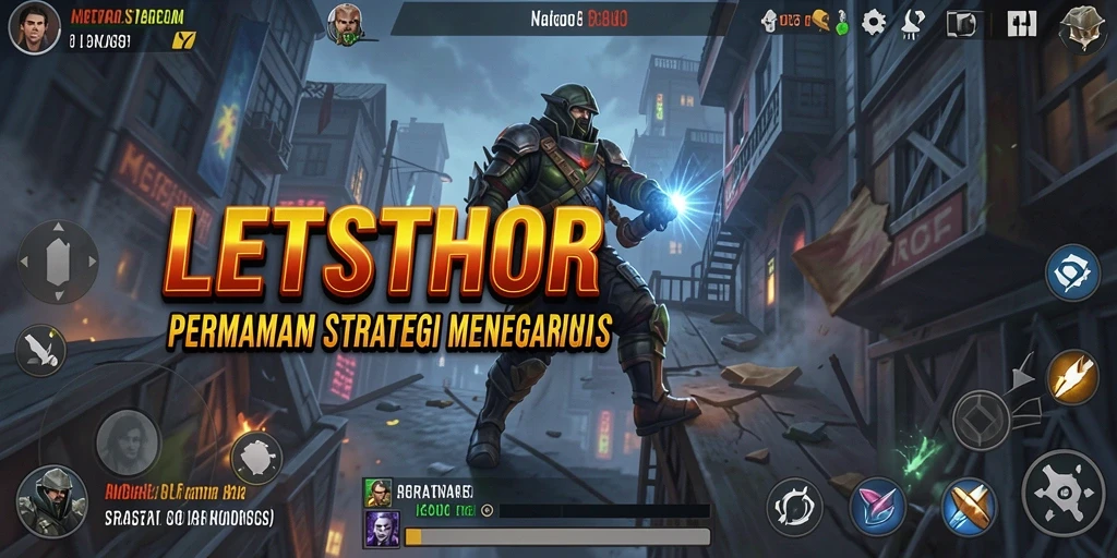 Screenshot LETSTHOR menampilkan aksi strategis yang mendebarkan.
