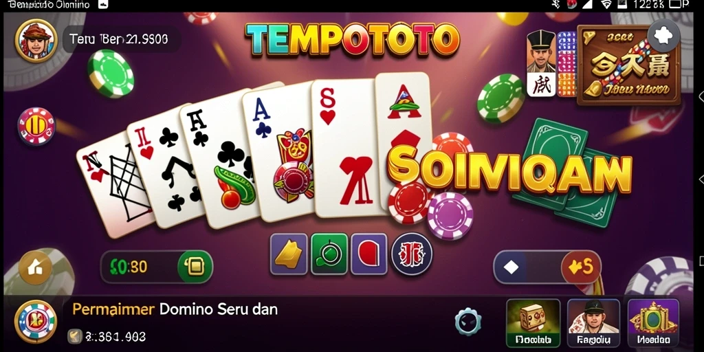 Screenshot utama TEMPOTOTO yang menampilkan gameplay domino yang seru.