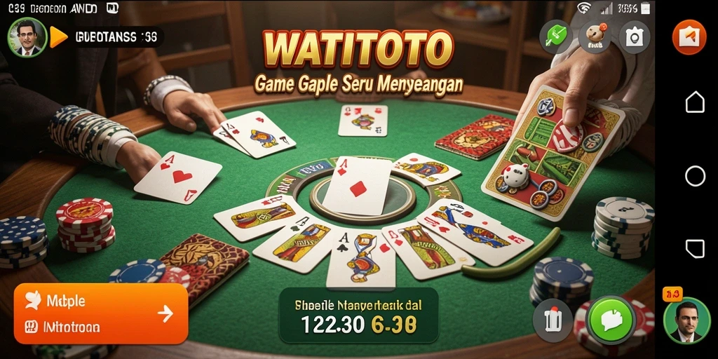 Tampilan gameplay seru dalam WATITOTO saat bermain Gaple.