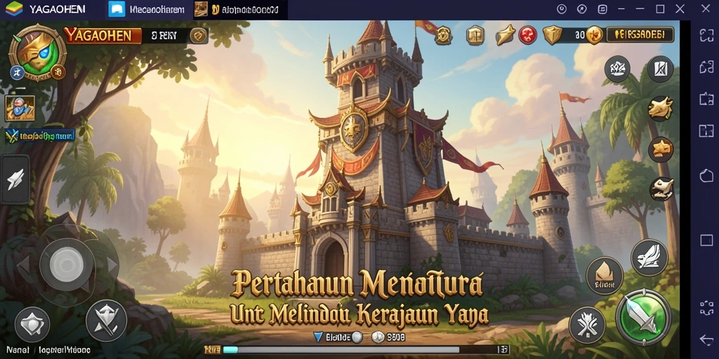 Tangkapan layar gameplay YAGAOHEN menampilkan aksi menara pertahanan yang mendebarkan.